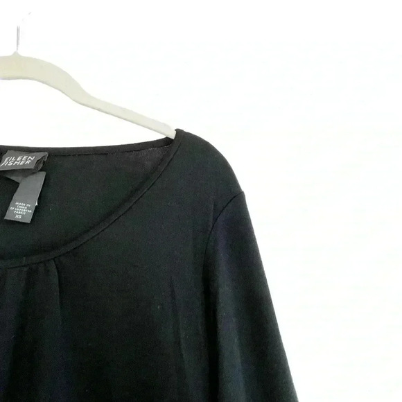 Eileen Fisher Black Wool Sweater Dress XS Long Sleeves Classic Office Careerwear - Picture 4 of 11